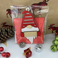 Stripe Hat Gnome Ornament with Engraving