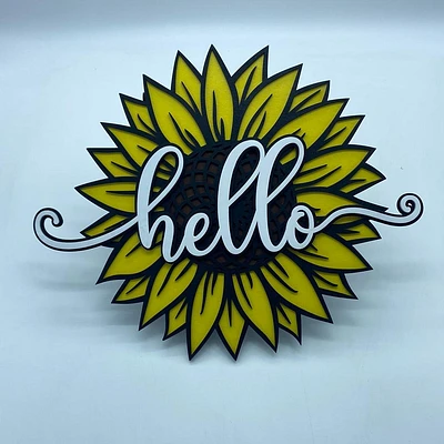 Sunflower with Hello