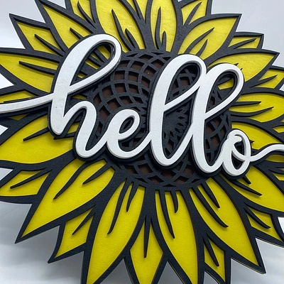 Sunflower with Hello