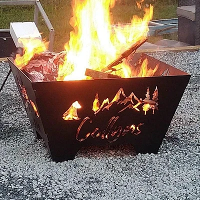 Tapered Fire Pit with Customizable Artwork