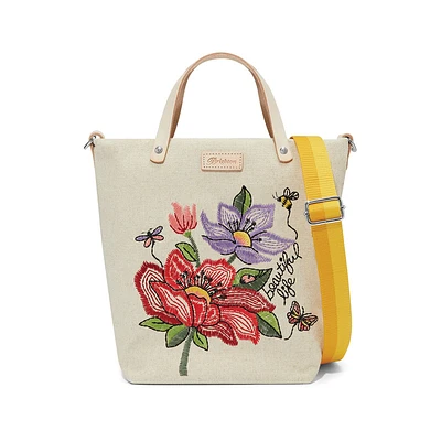 Beautiful Life Embroidered Medium Messenger Bag