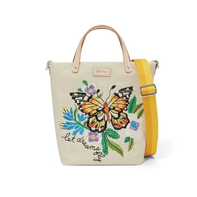Butterfly Dream Embroidered Medium Messenger Bag