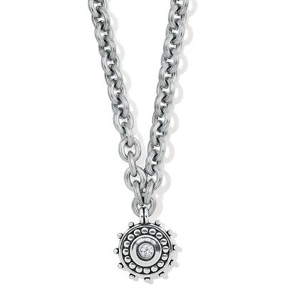 Pebble Dot Medali Sparkle Reversible Collar Necklace
