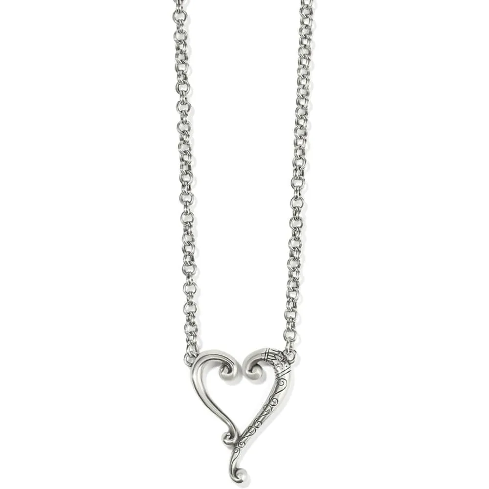 Blooming Heart Necklace | Silver | Laurel Burch Studios