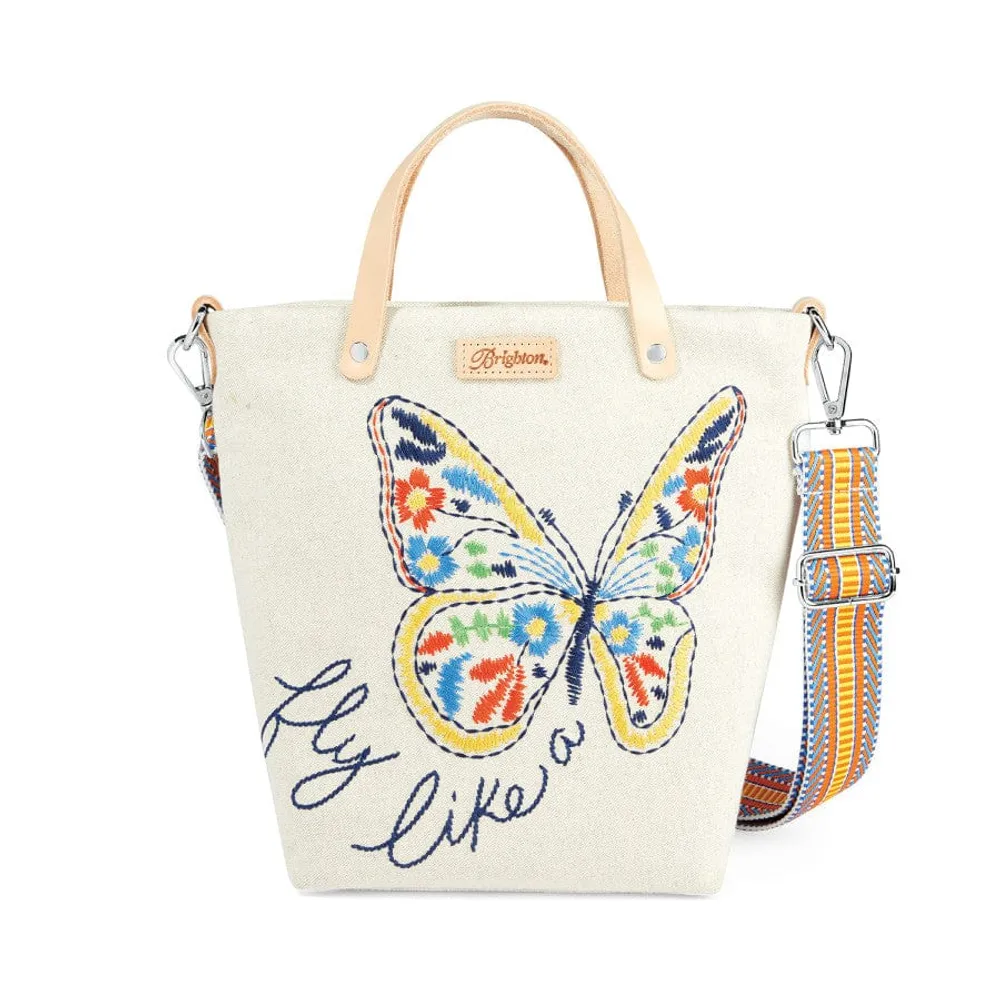 Flutterfly Embroidered Medium Messenger Bag