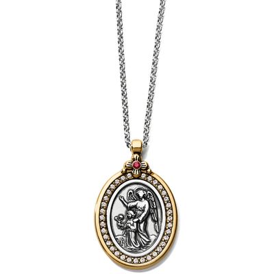 Guardian Angel Two-Tone Pendant Necklace