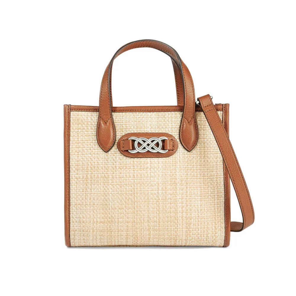 Harlow Straw Small Tote