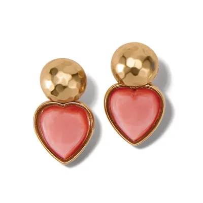Loving Heart Post Drop Earrings