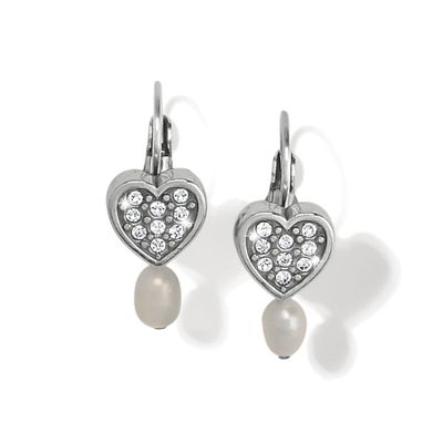 Meridian Zenith Heart Pearl Leverback Earrings