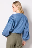 Tie Front Volume Blouse