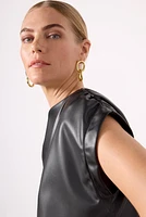 Astrid Faux Leather Muscle Top