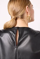 Astrid Faux Leather Muscle Top