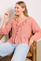 Lillian Ruffle Neck Blouse