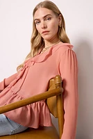 Lillian Ruffle Neck Blouse