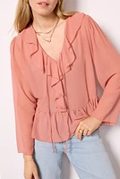 Lillian Ruffle Neck Blouse
