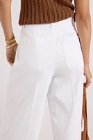 Stretch Twill Cropped Wide Leg