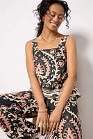 Printed Button Back Tank