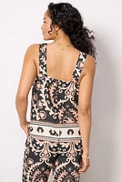 Printed Button Back Tank
