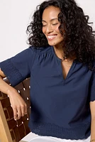Blair Cutwork Trim Top