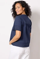 Blair Cutwork Trim Top