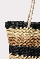 Salerno Stripe Raffia Tote