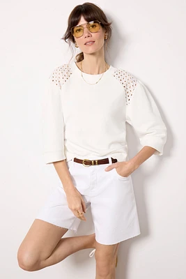 Joanne Crochet Trim Sweatshirt