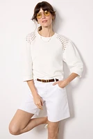 Joanne Crochet Trim Sweatshirt