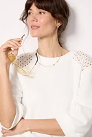 Joanne Crochet Trim Sweatshirt