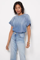 Alice Chambray Flutter Top