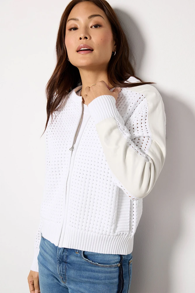 Harlow Open Stitch Bomber