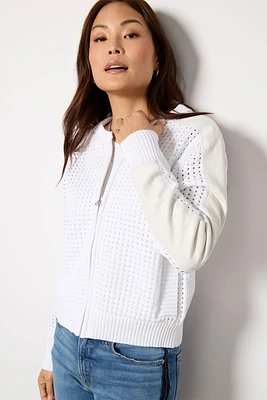 Harlow Open Stitch Bomber