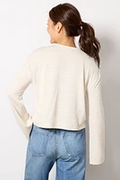 The Knit Stripe Boxy Long Sleeve