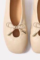 Rosalind Cream Leather Ballet Flats