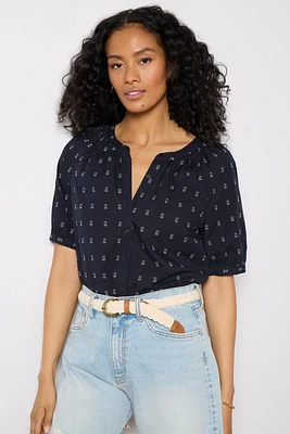 Fallon Split Neck Dobby Shirt