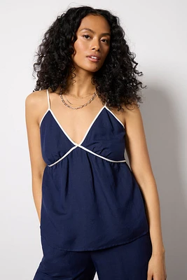 Hazel Linen Contrast Cami