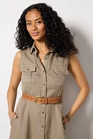 Bowie Linen Button Front Shirt Dress