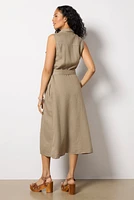 Bowie Linen Button Front Shirt Dress