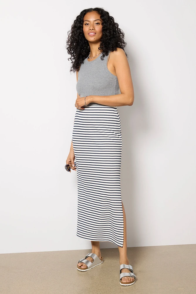Anna Stripe Midi Skirt