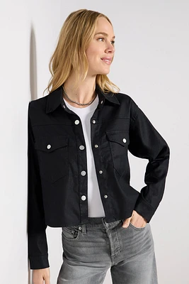 Frankie Stretch Linen Shacket