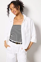 Sophia Linen Crop Shirt