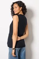 Natalia Long Linen Vest