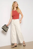 Meg Wide Leg with Contrast Stitch