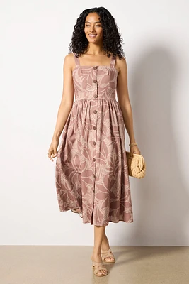 Petersen Button Front Midi Dress