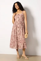 Petersen Button Front Midi Dress