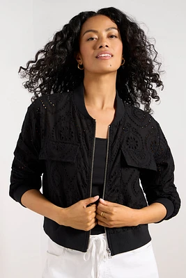 Ryan Eyelet Bomber Jacket