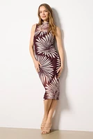Halter Midi Mesh Dress