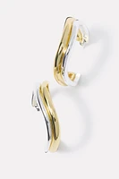 Darby Two Tone Wavy Hoops