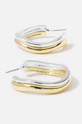 Darby Two Tone Wavy Hoops