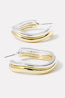 Darby Two Tone Wavy Hoops