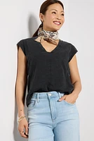 Teddy Washed V Neck Tee